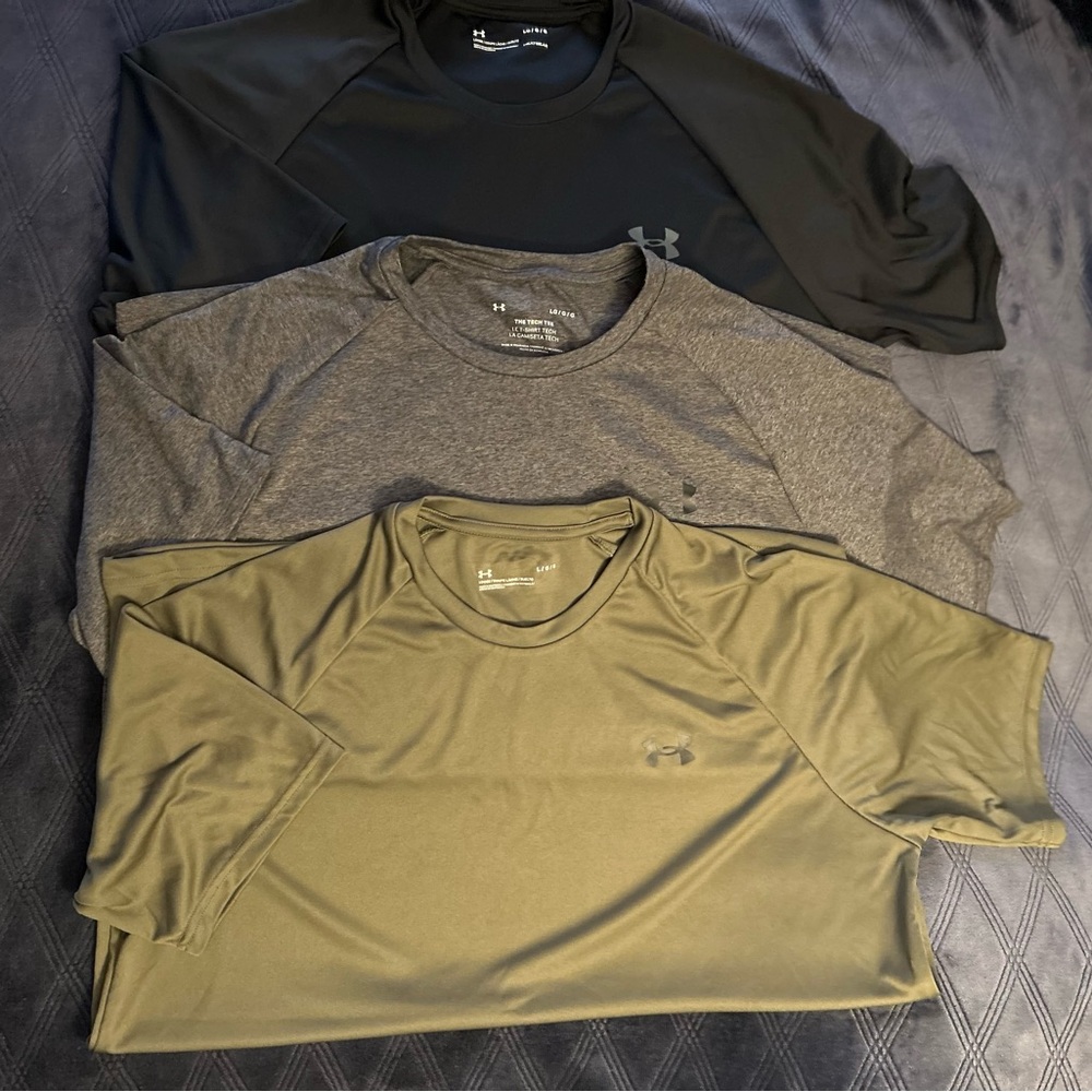 Under Armour Men's Performance Shirt - Black, Gray, Olive